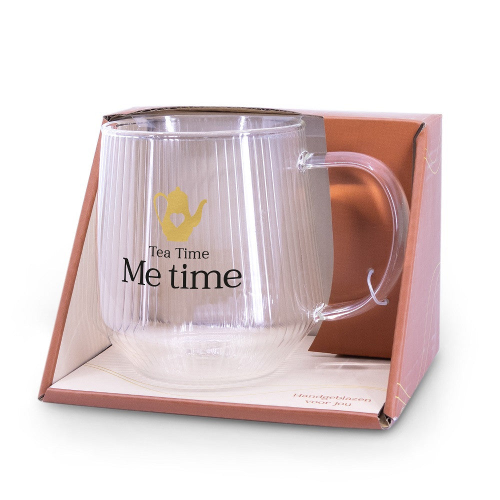 Theeglas Me Time + Theezeef Vriendin – Set van 2