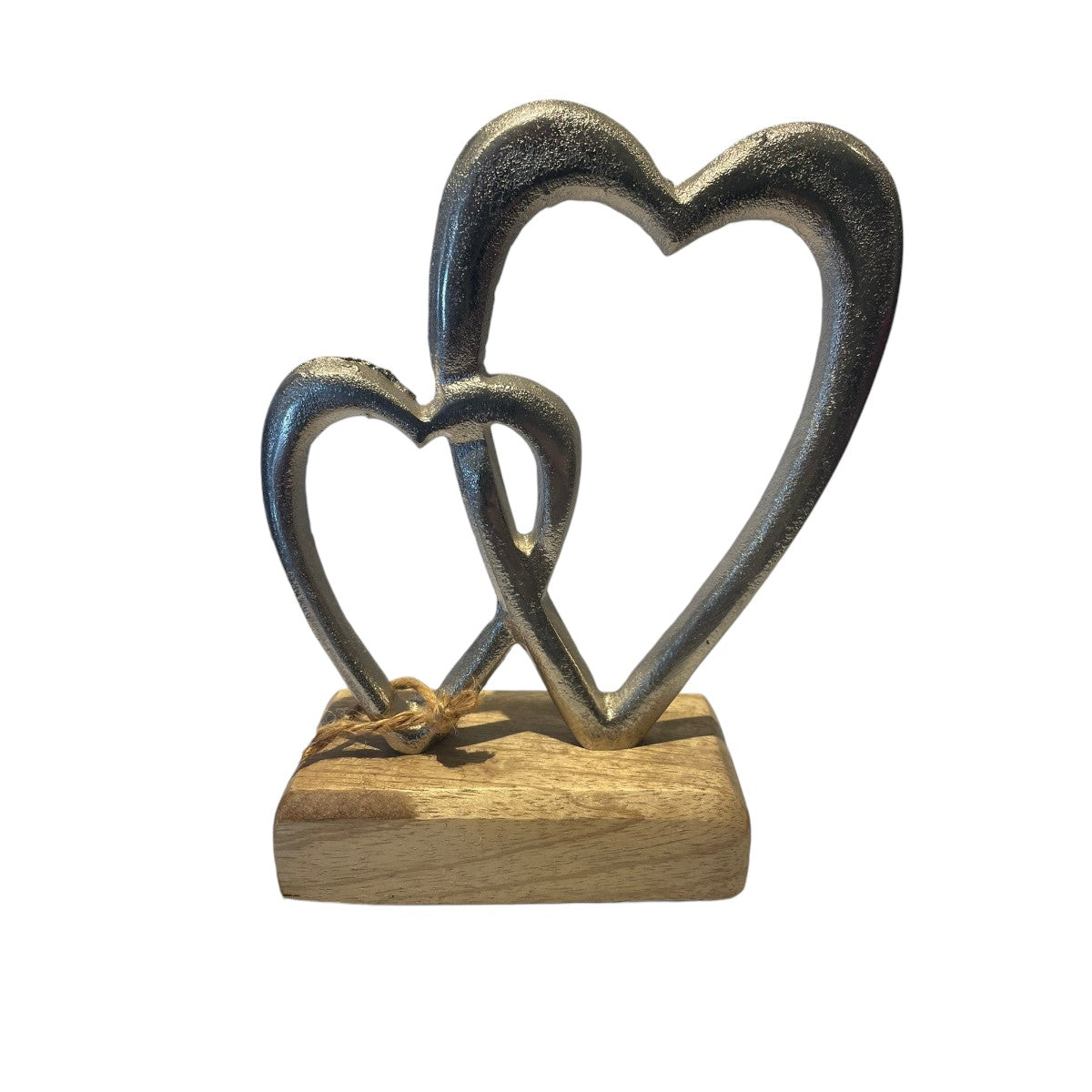 Zilveren Harten op hout – 18 cm