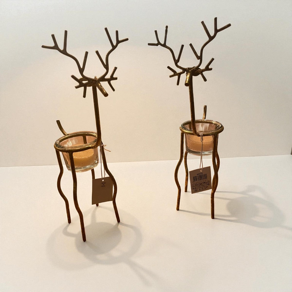 ๐ฏ๏ธ Waxinelichthouder rendier van metaal goud โ 29 cm