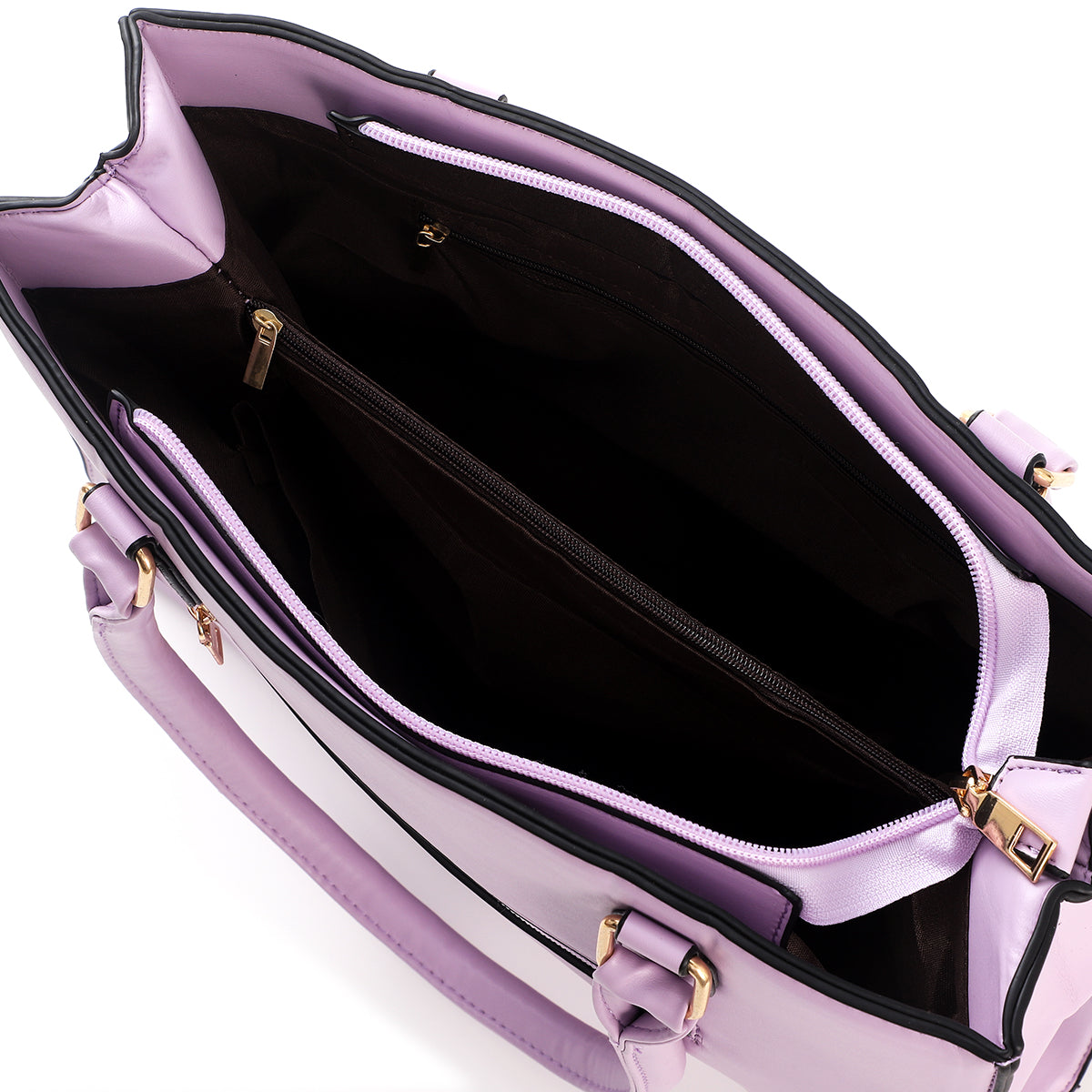 Paarse tas dames – PU handtas met ruitenpatroon en ritsvakken | Masini Gifts