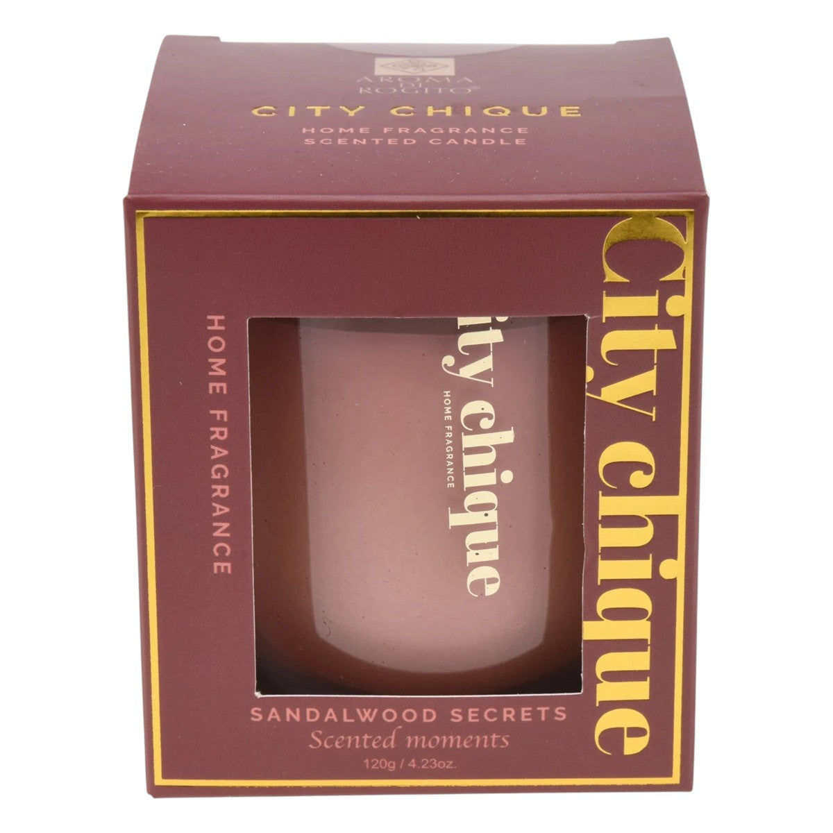 🕯️ Geurkaars in glas City Chique – Sandalwood Secrets – ø7 cm