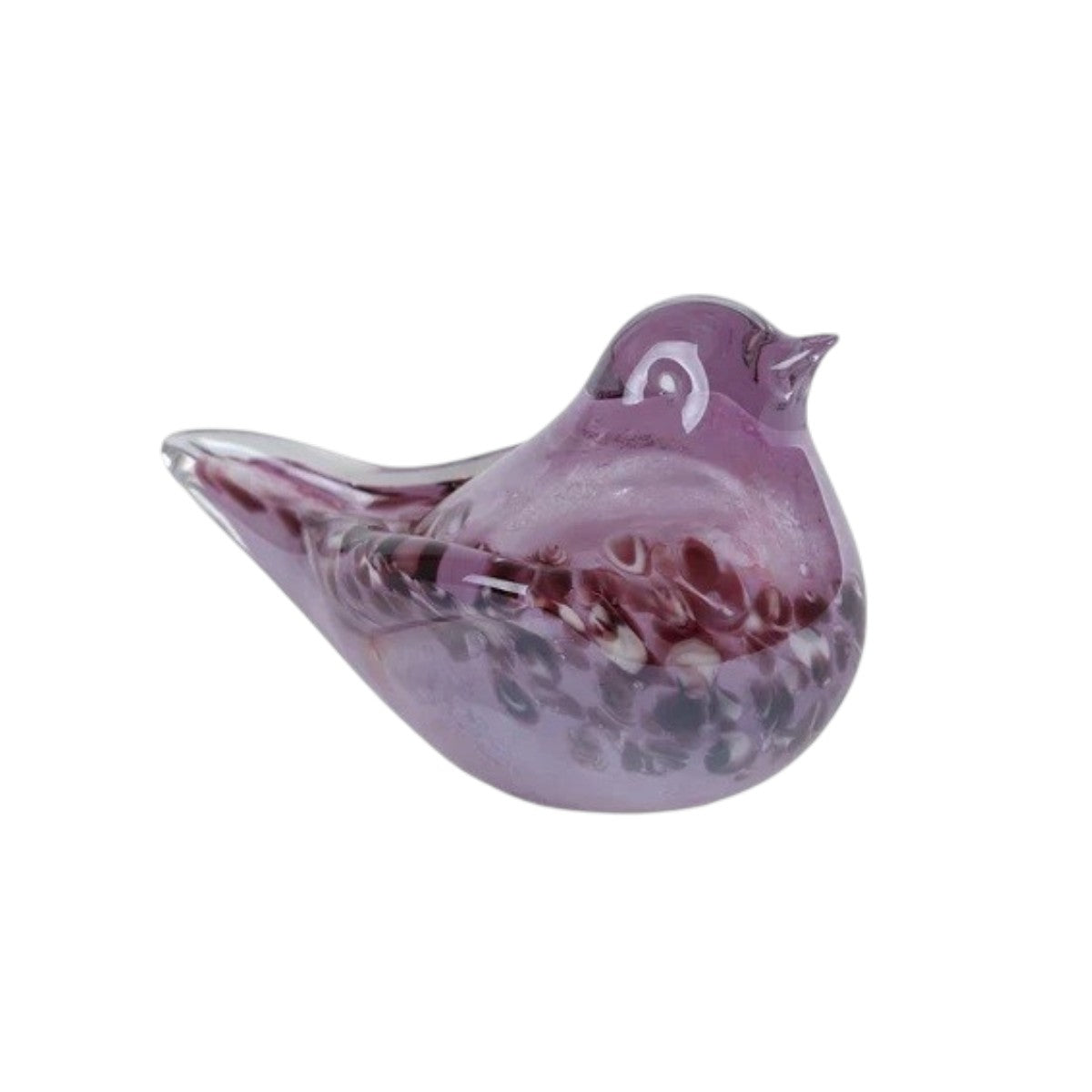 Zittende Glazen Vogel van Massief Kristalglas – Paars