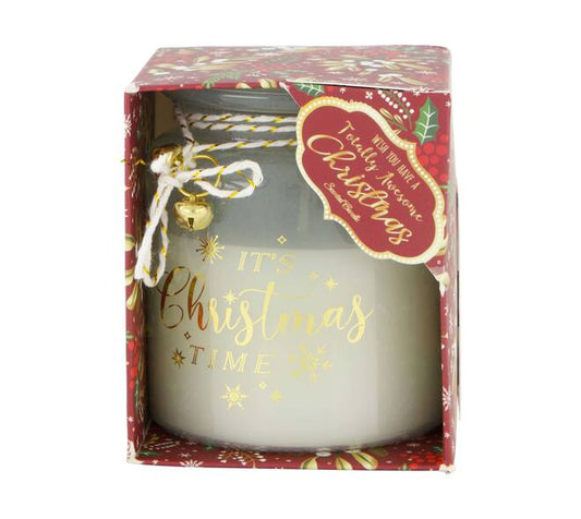 ✨ Kerst geurkaars in glas – Vanille – Ø8 x 9,5 cm