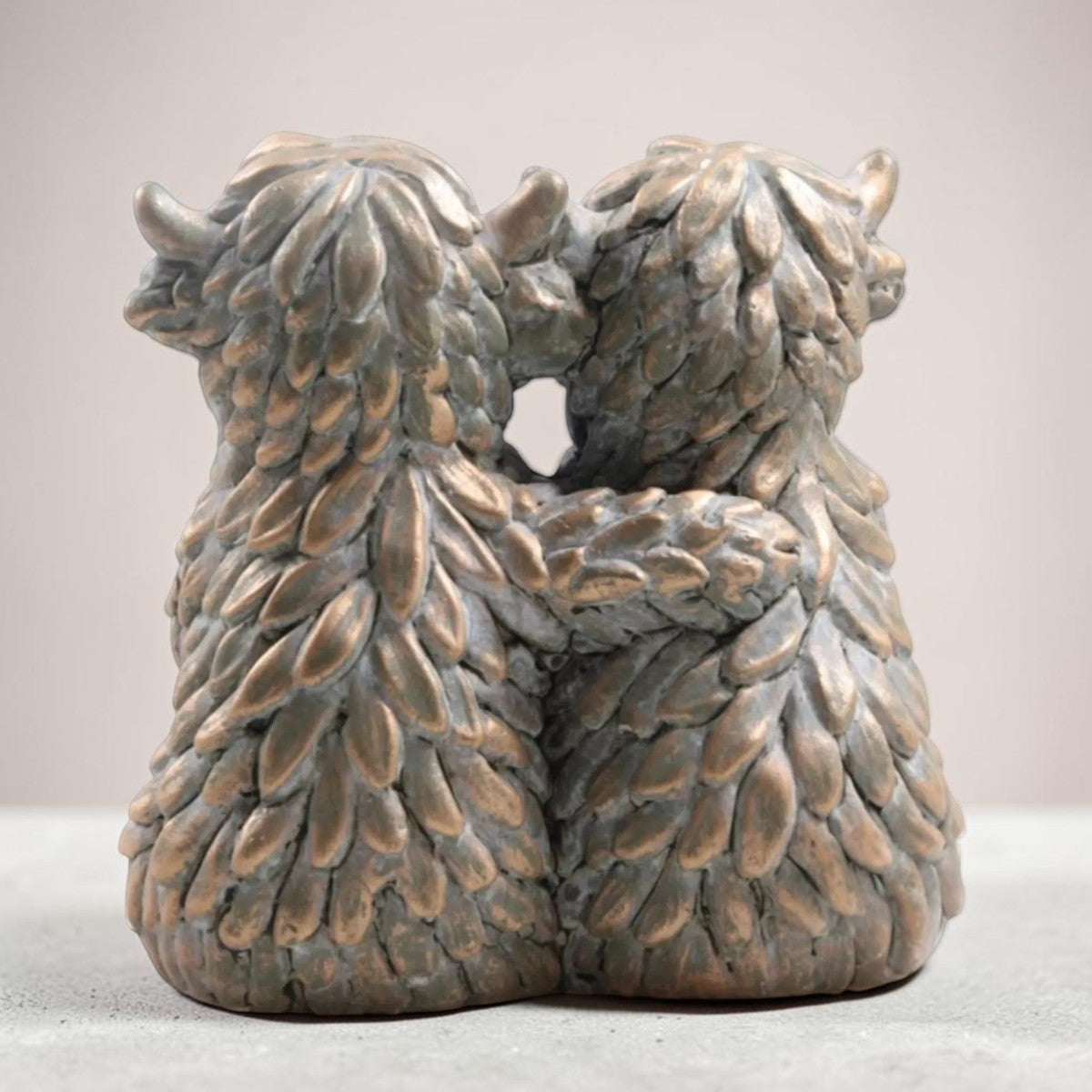 Schotse Hooglanders Beeld met Hart - 15,5 cm
