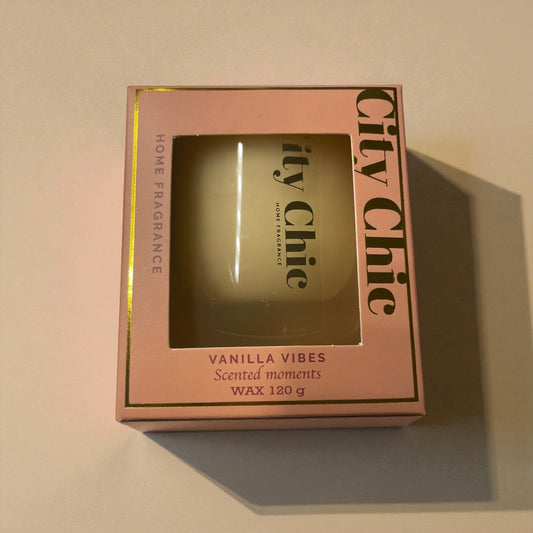 🕯️ Geurkaars in glas City Chic – Vanilla Vibes – ø7 cm