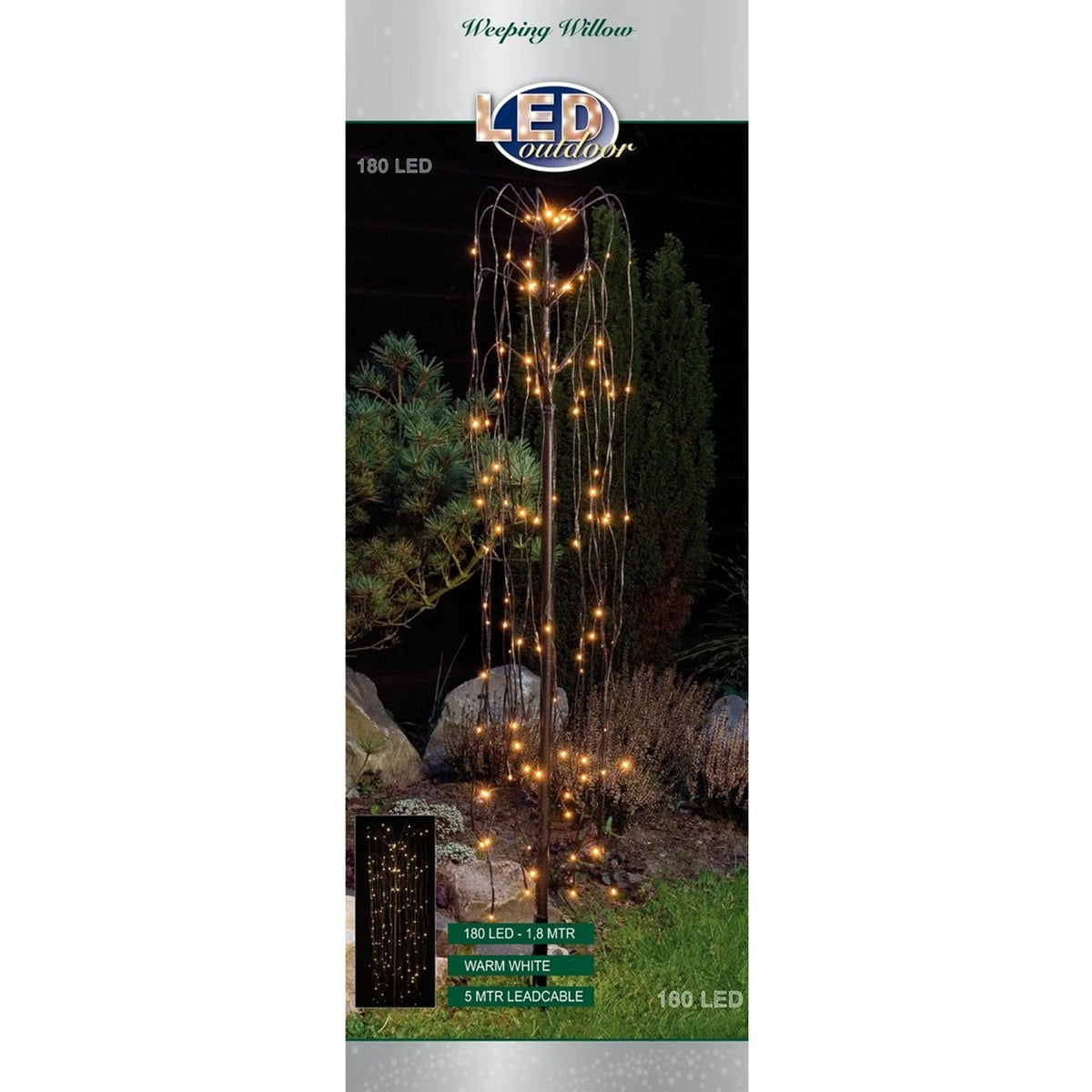 LED Treurwilg voor buiten – 180 cm hoog Warm Wit