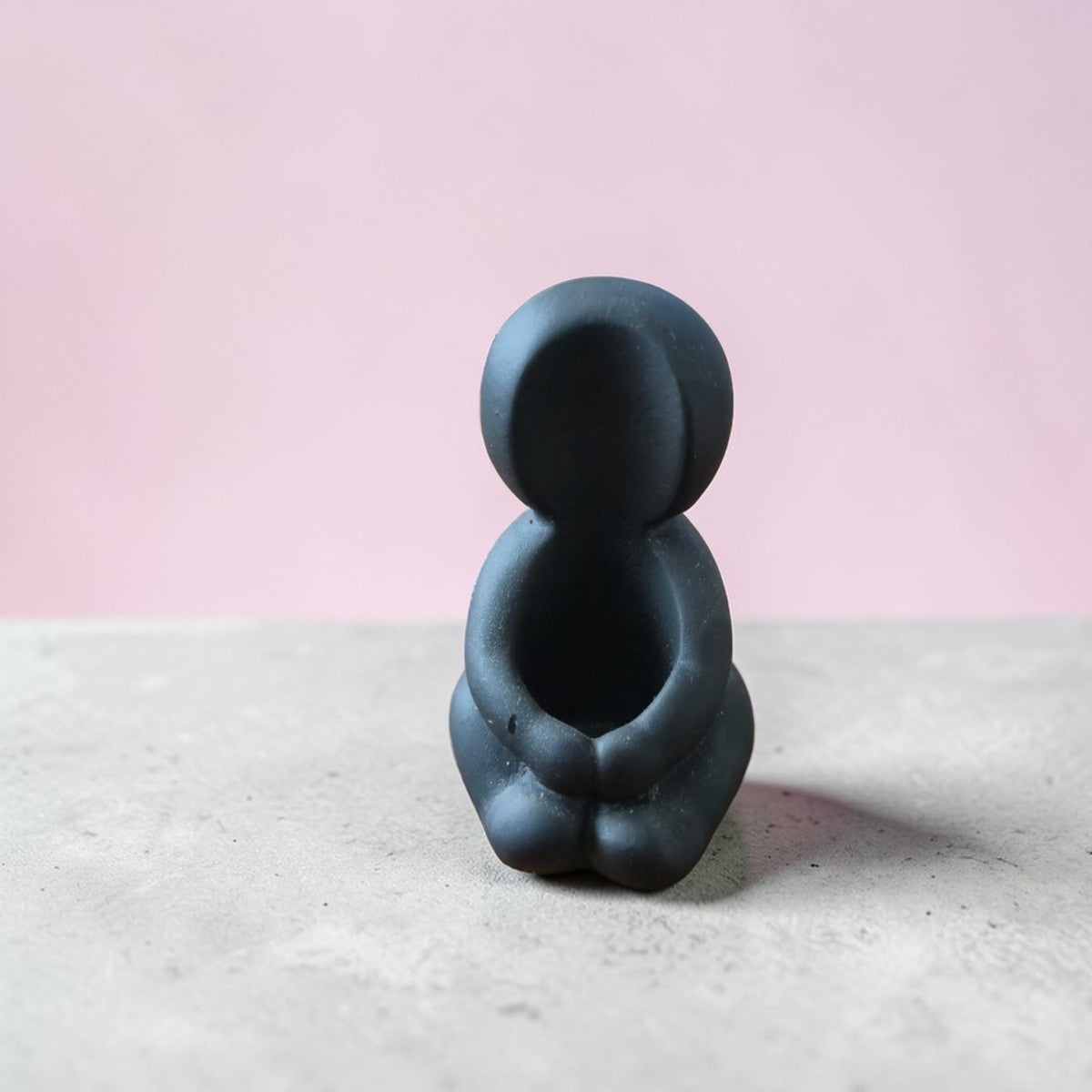 Hug kaarsenhouder zwart - 8 cm