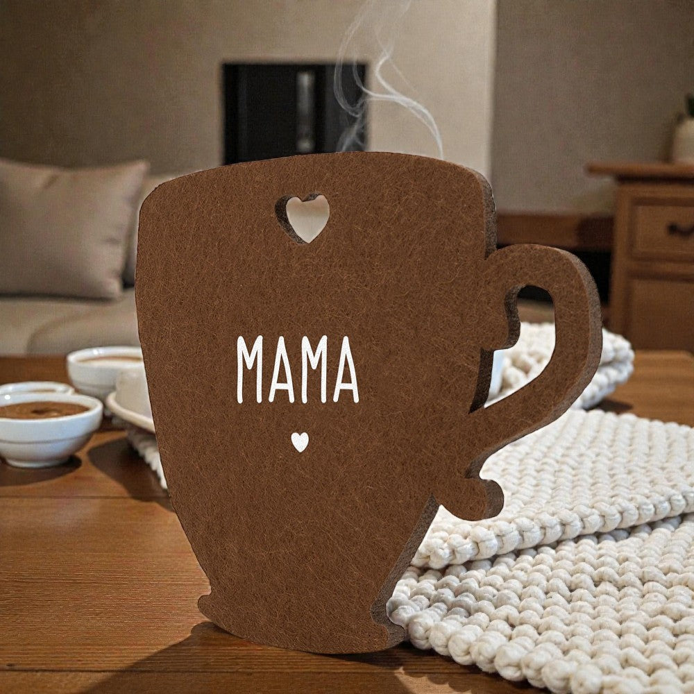 Vilten Onderzetter Mok – Mama – Set van 4