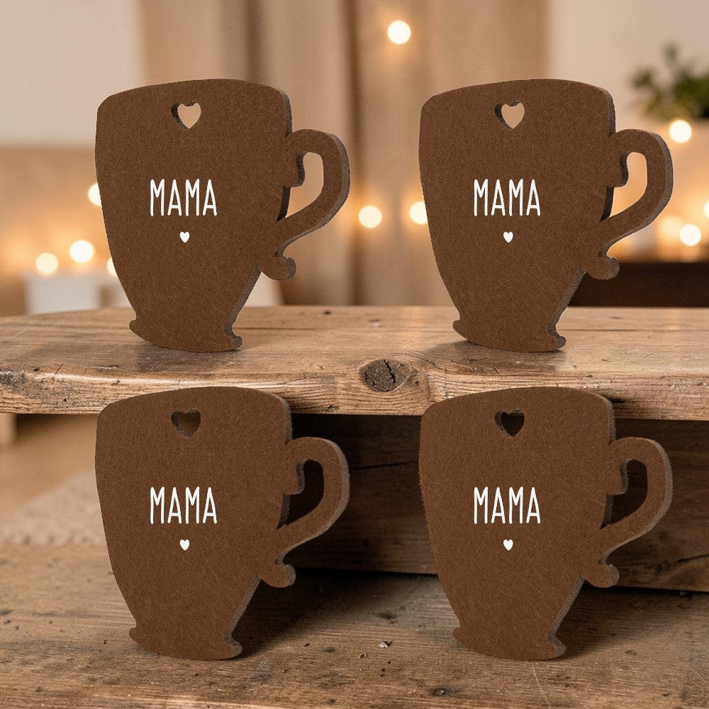 Vilten Onderzetter Mok – Mama – Set van 4