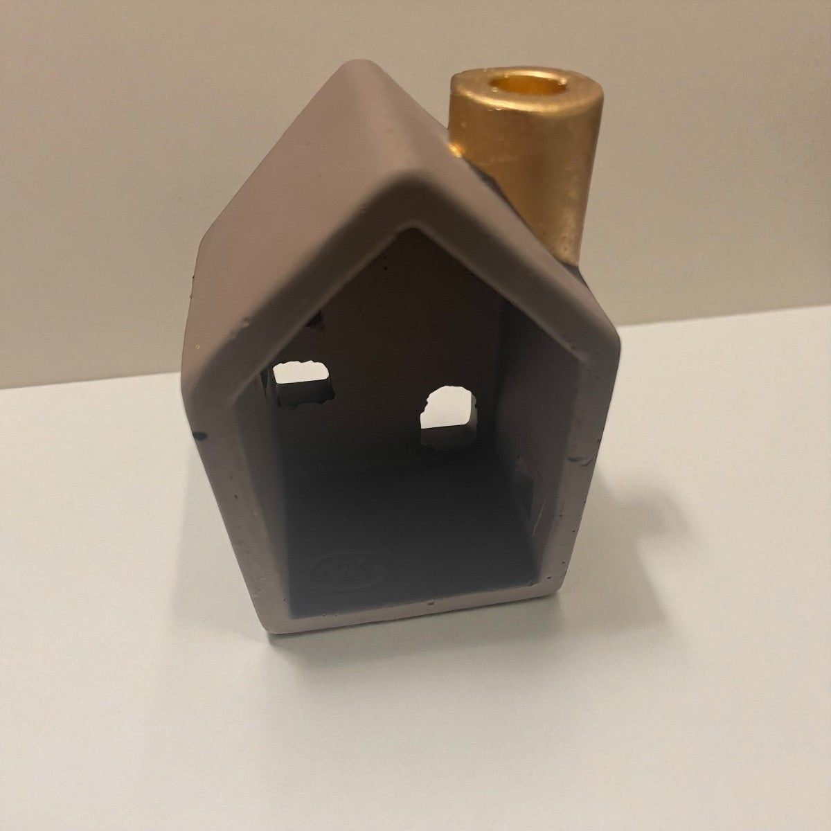 🏠 Waxinelicht huis met gouden schoorsteen – 7,5x5,5x11 cm