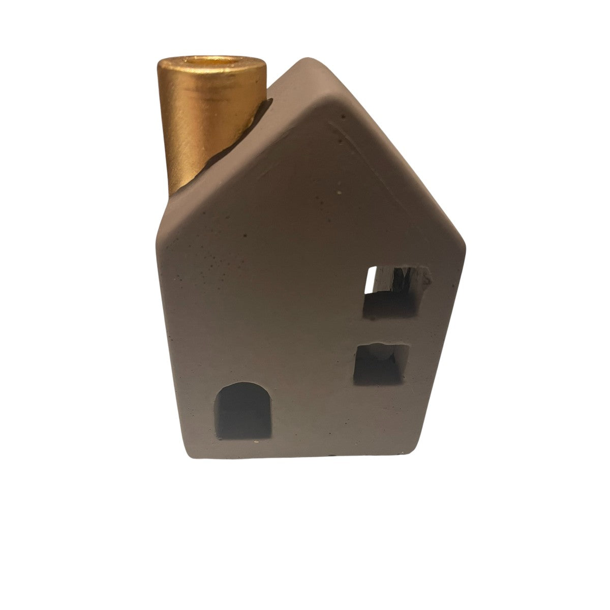 🏠 Waxinelicht huis met gouden schoorsteen – 7,5x5,5x11 cm