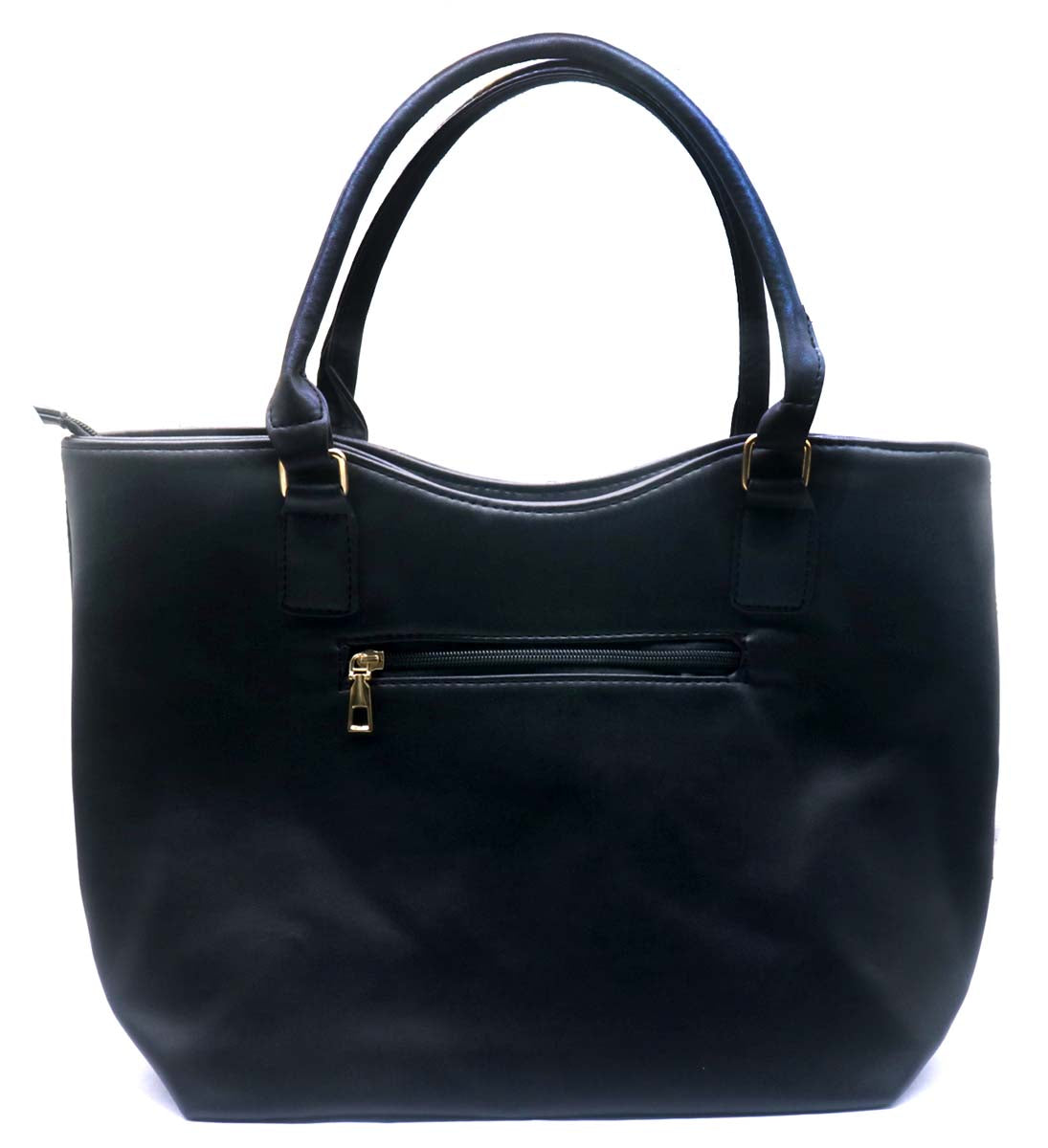Zwarte shopper tas met portemonnee