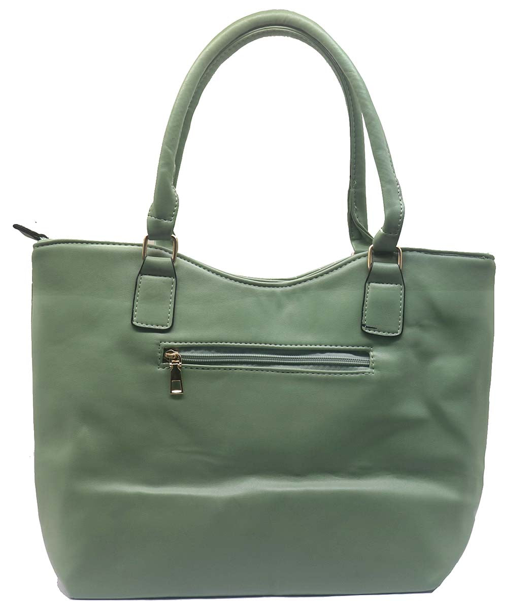 Groene shopper tas met portemonnee