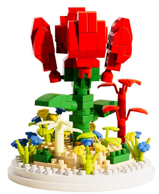 Mini Building Blocks Flower – Rode Bloem
