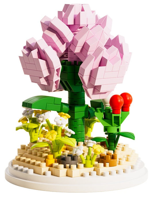 Mini Building Blocks Flower – Roze