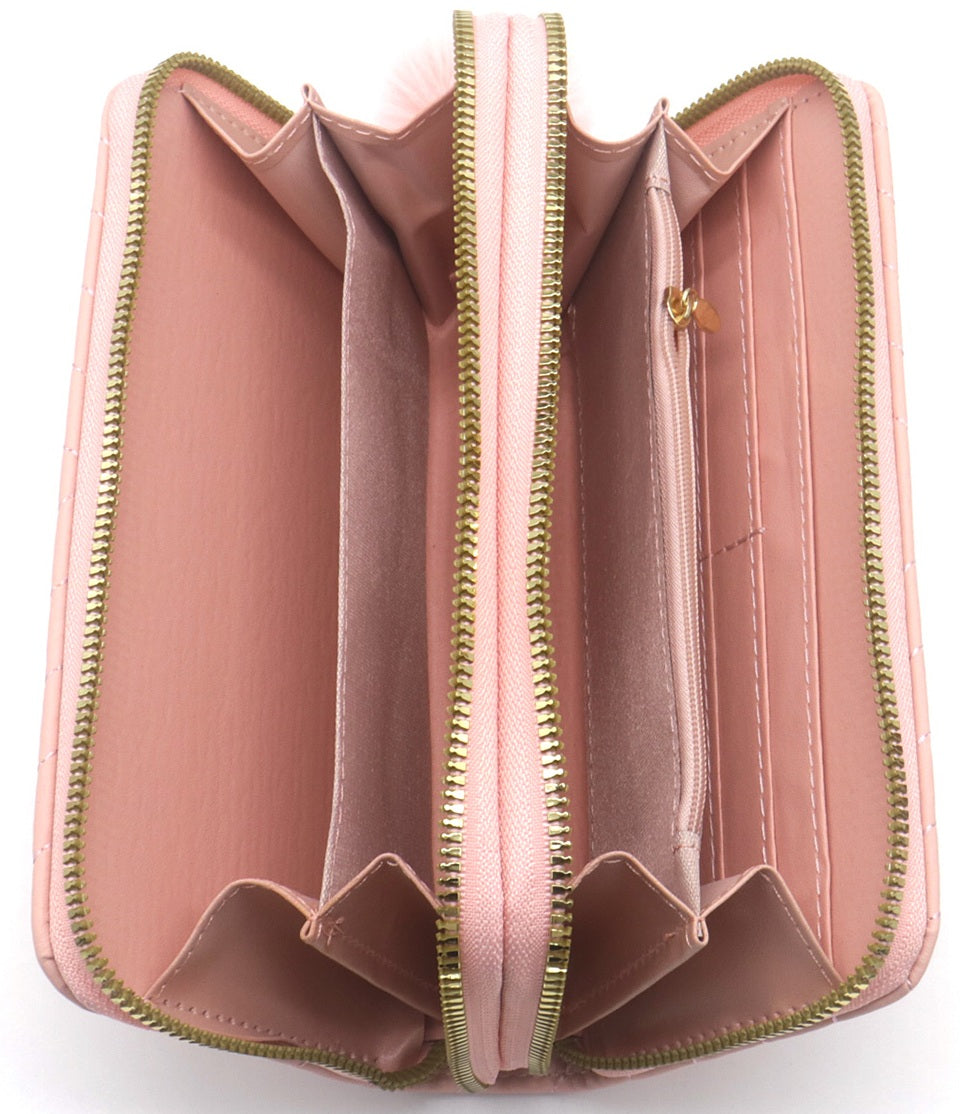 Roze portemonnee dames – PU wallet met rits en kaartsleuven | Masini Gifts