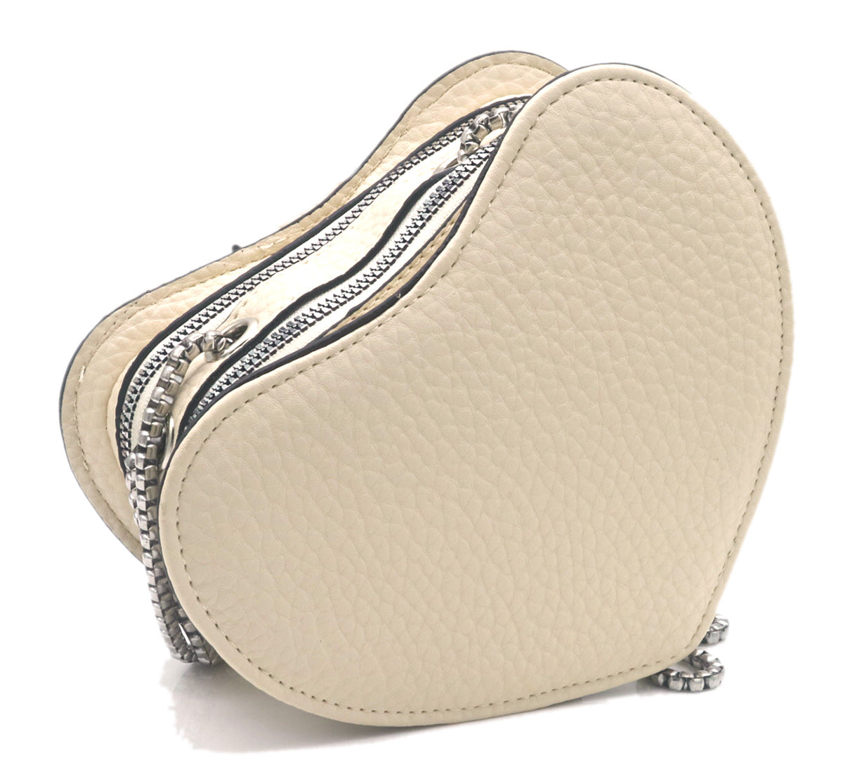 Beige hartvormige schoudertas