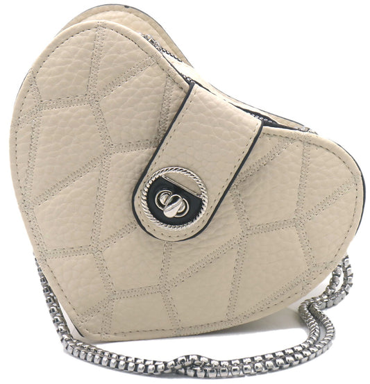 Beige hartvormige schoudertas