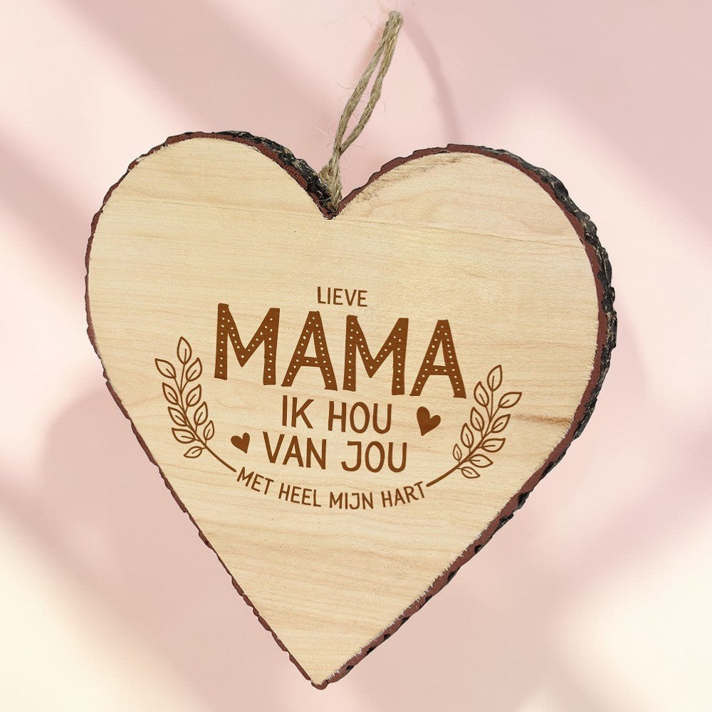 Houten hart – Lieve mama