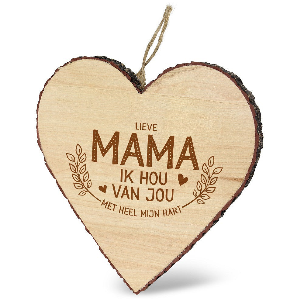 Houten hart – Lieve mama