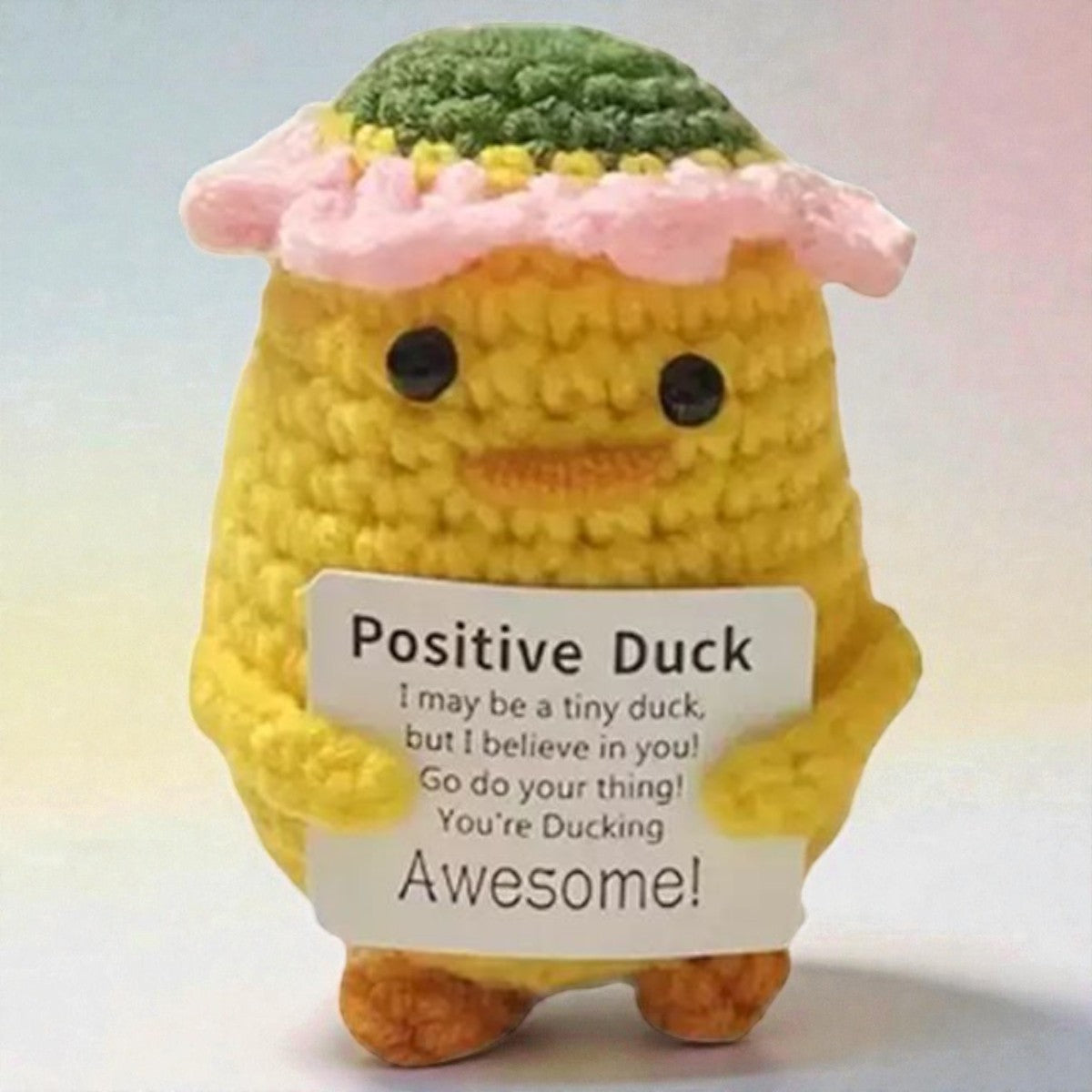 Positive Duck met hoedje - 8 cm