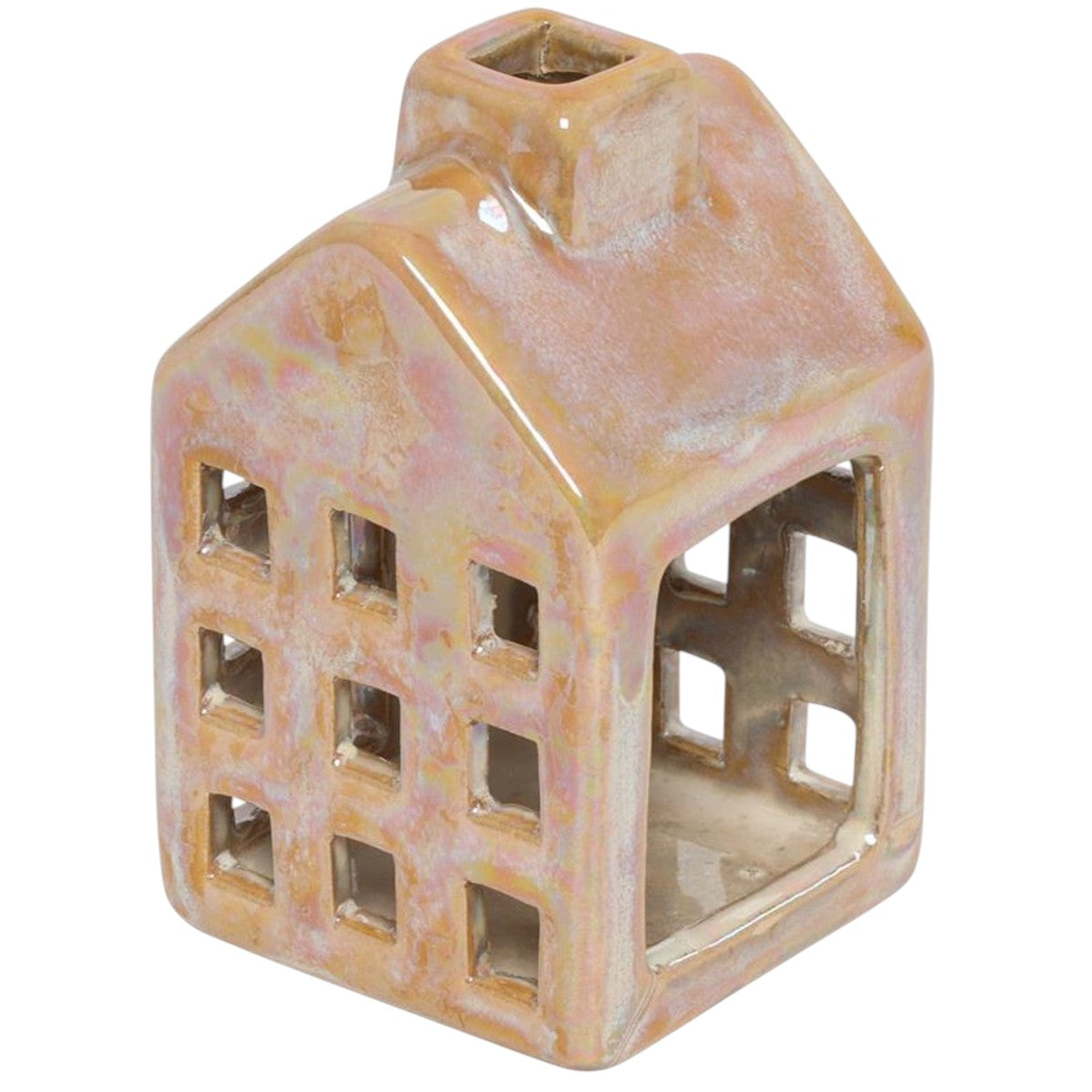 🏠 Countryfield Theelichthouder huis geel – 10 cm