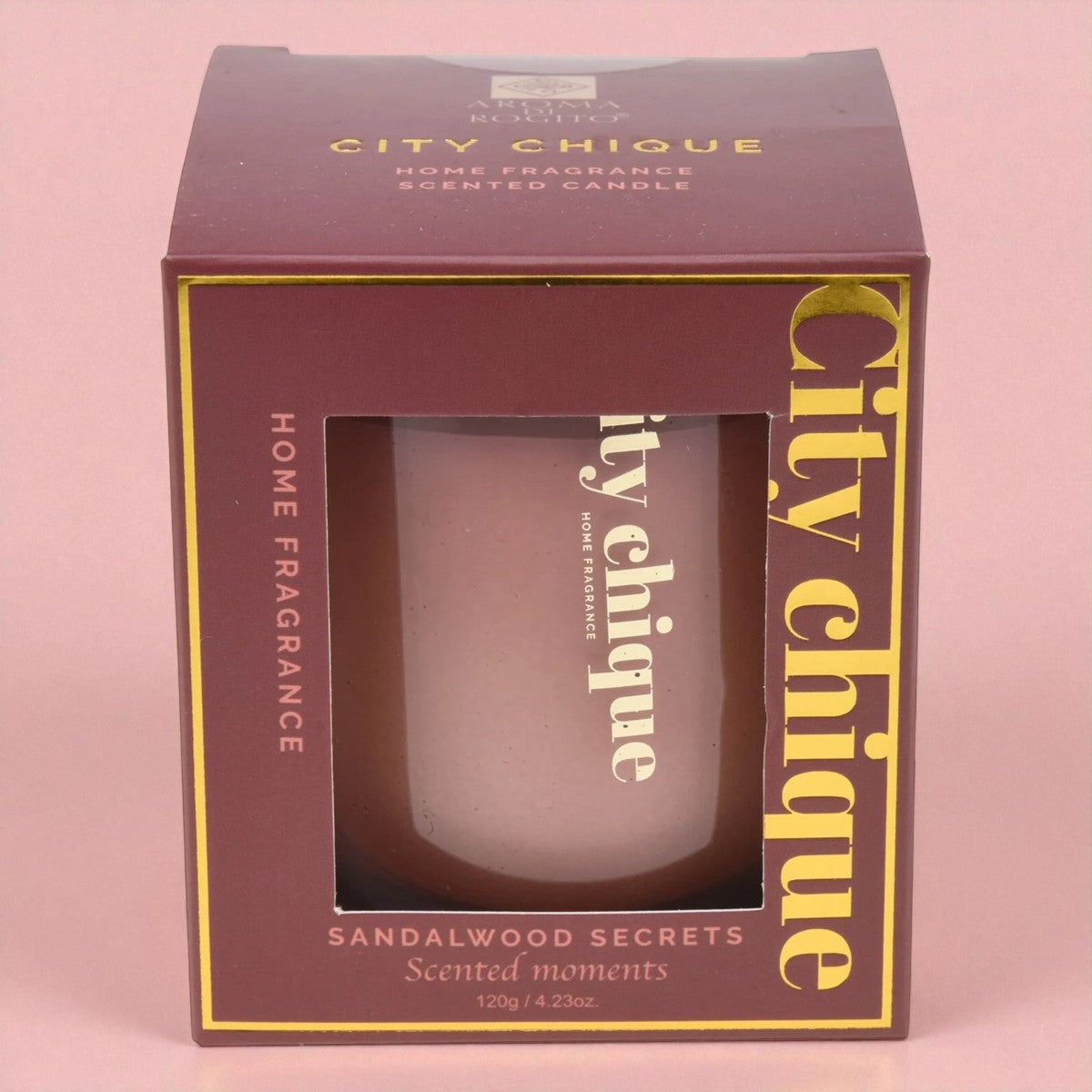 🕯️ Geurkaars in glas City Chique – Sandalwood Secrets – ø7 cm