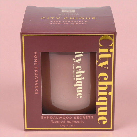 🕯️ Geurkaars in glas City Chique – Sandalwood Secrets – ø7 cm