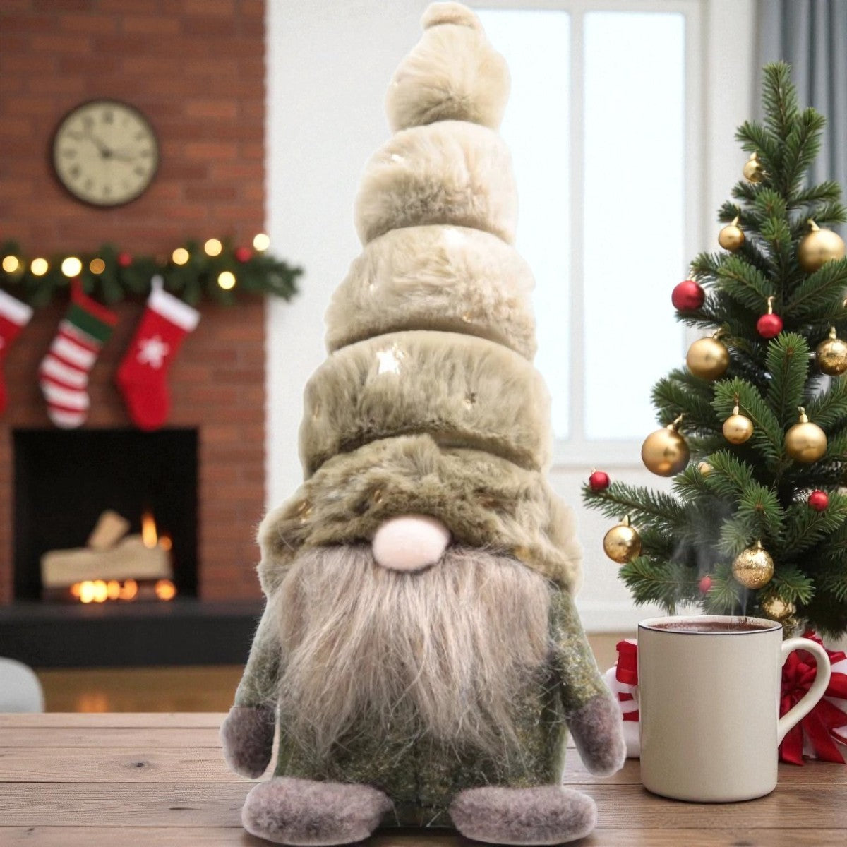 🎅 Kerst gnoom Toby Groen – 22,5 cm hoog