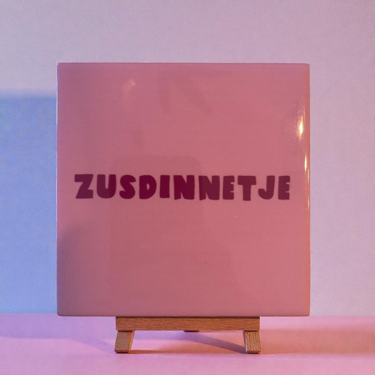 Tegeltje Zusdinnetje – Roze